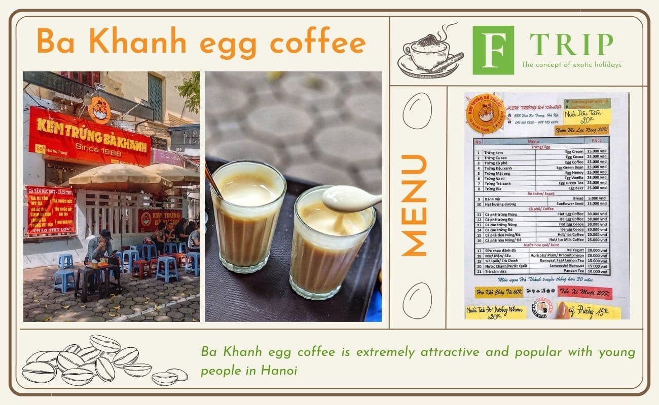 Ba Khanh egg coffee is extremely attractive and popular with young people in Hanoi