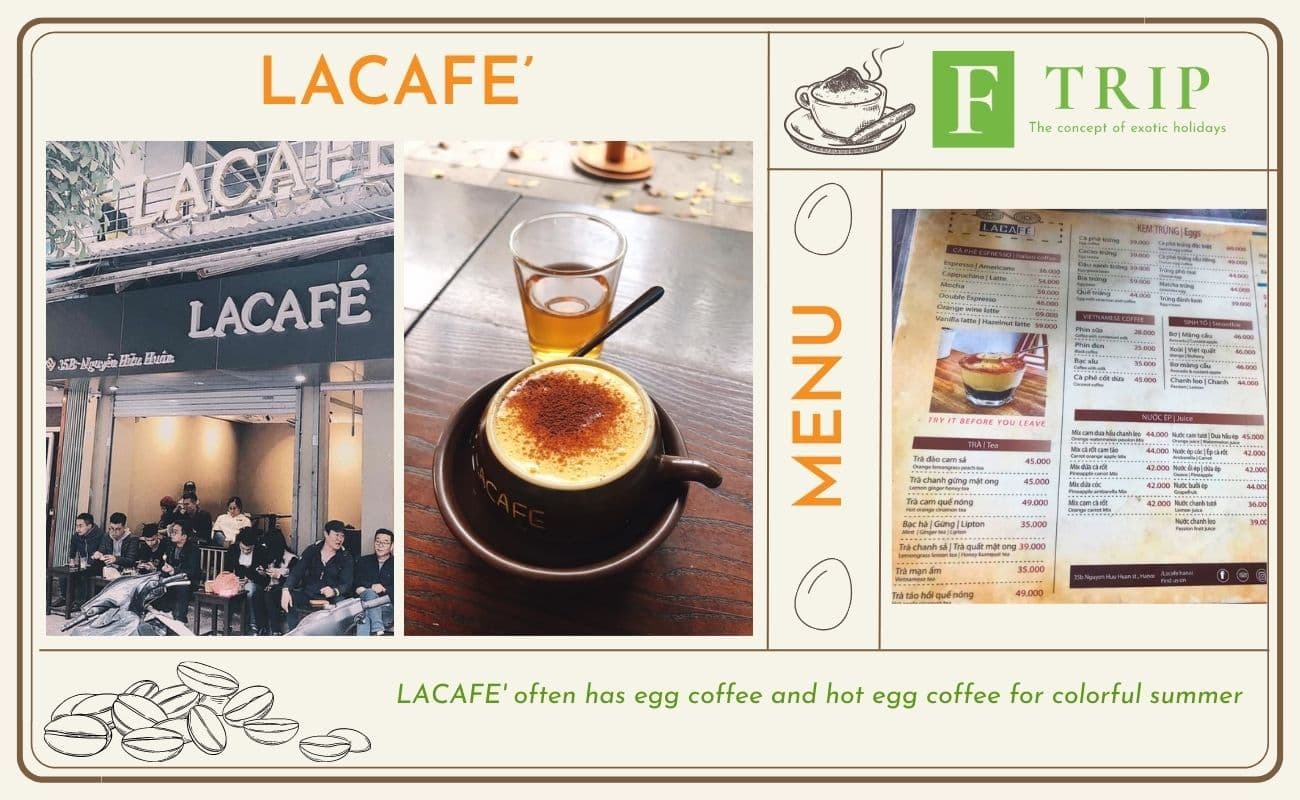 LACAFE' often has egg coffee and hot egg coffee for colorful summer