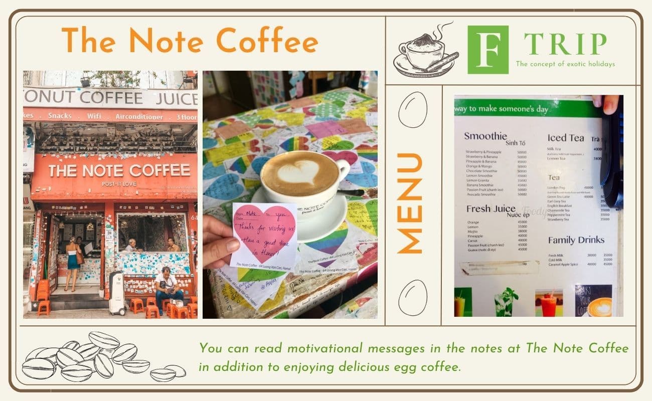 You can read motivational messages in the notes at The Note Coffee in addition to enjoying delicious egg coffee