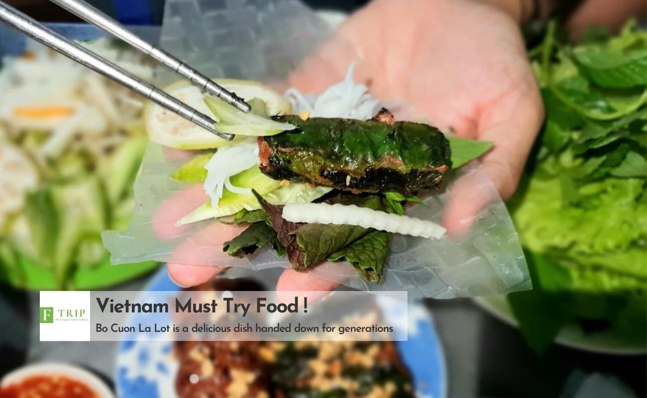 Bun Thit Bo Cuon La Lot is a delicious traditional dish handed down for generations (Source: Internet)