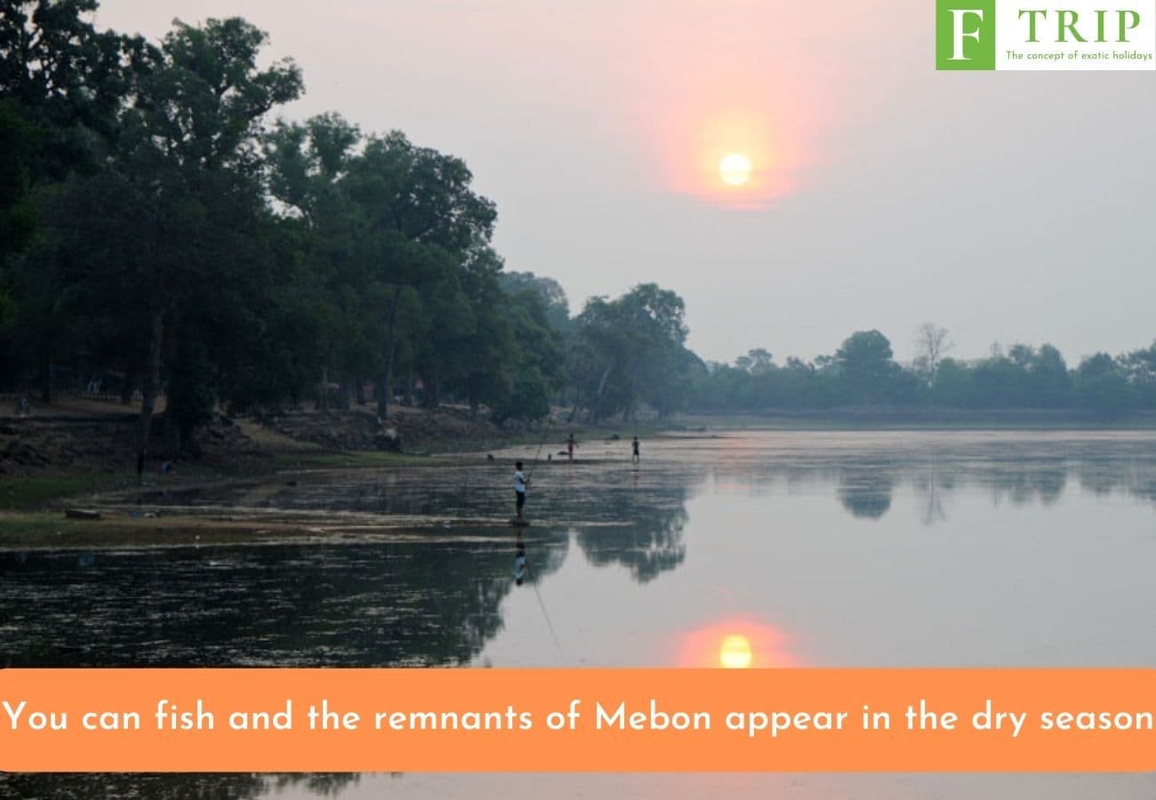 You can fish and the remnants of Mebon appear in the dry season (Source: Internet)