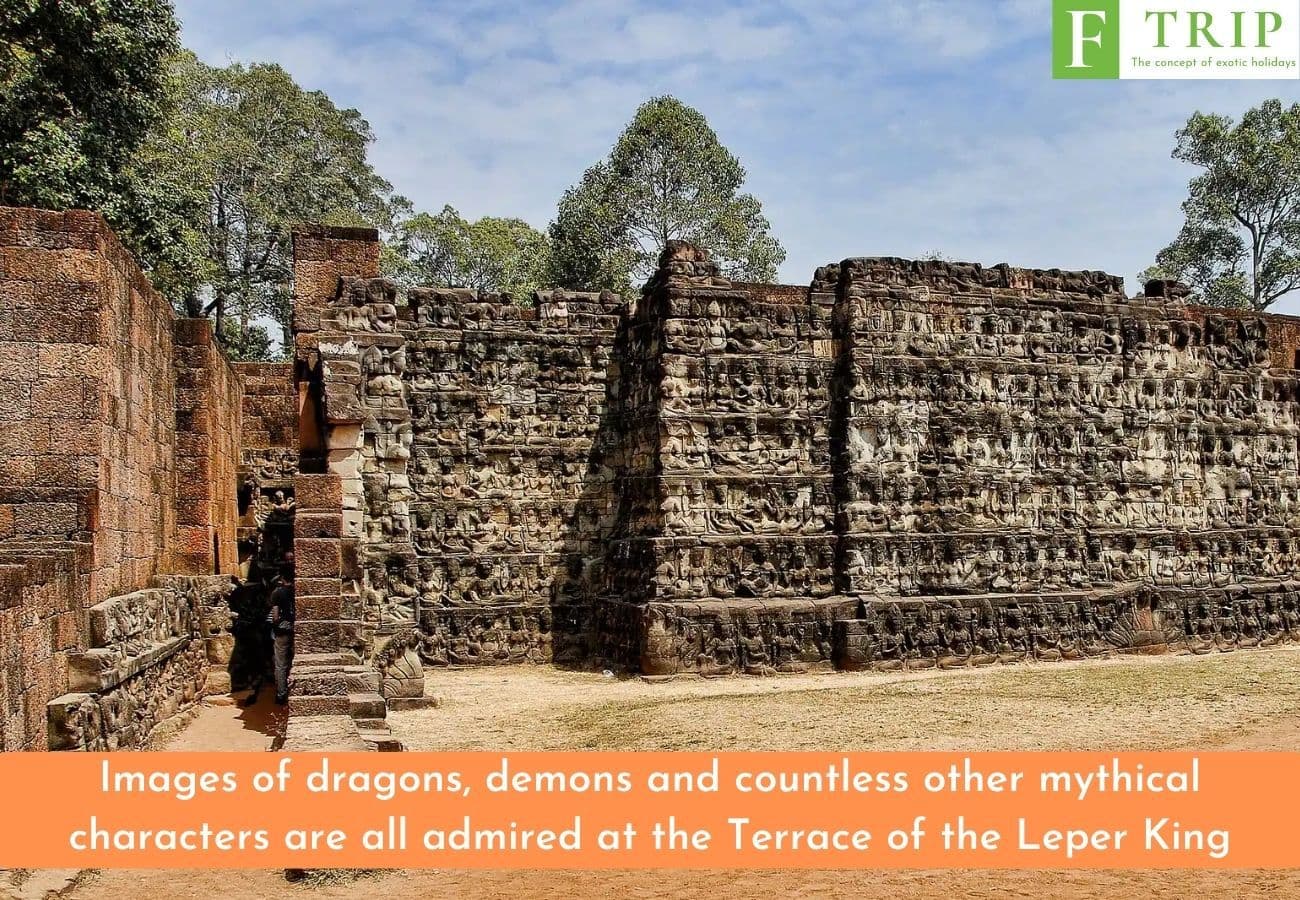 Images of dragons, demons and countless other mythical characters are all admired at the Terrace of the Leper King (Source: Internet)
