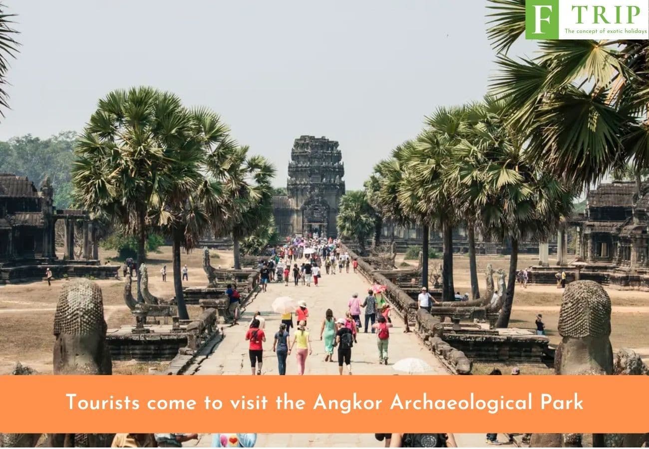 Tourists come to visit the Angkor Archaeological Park