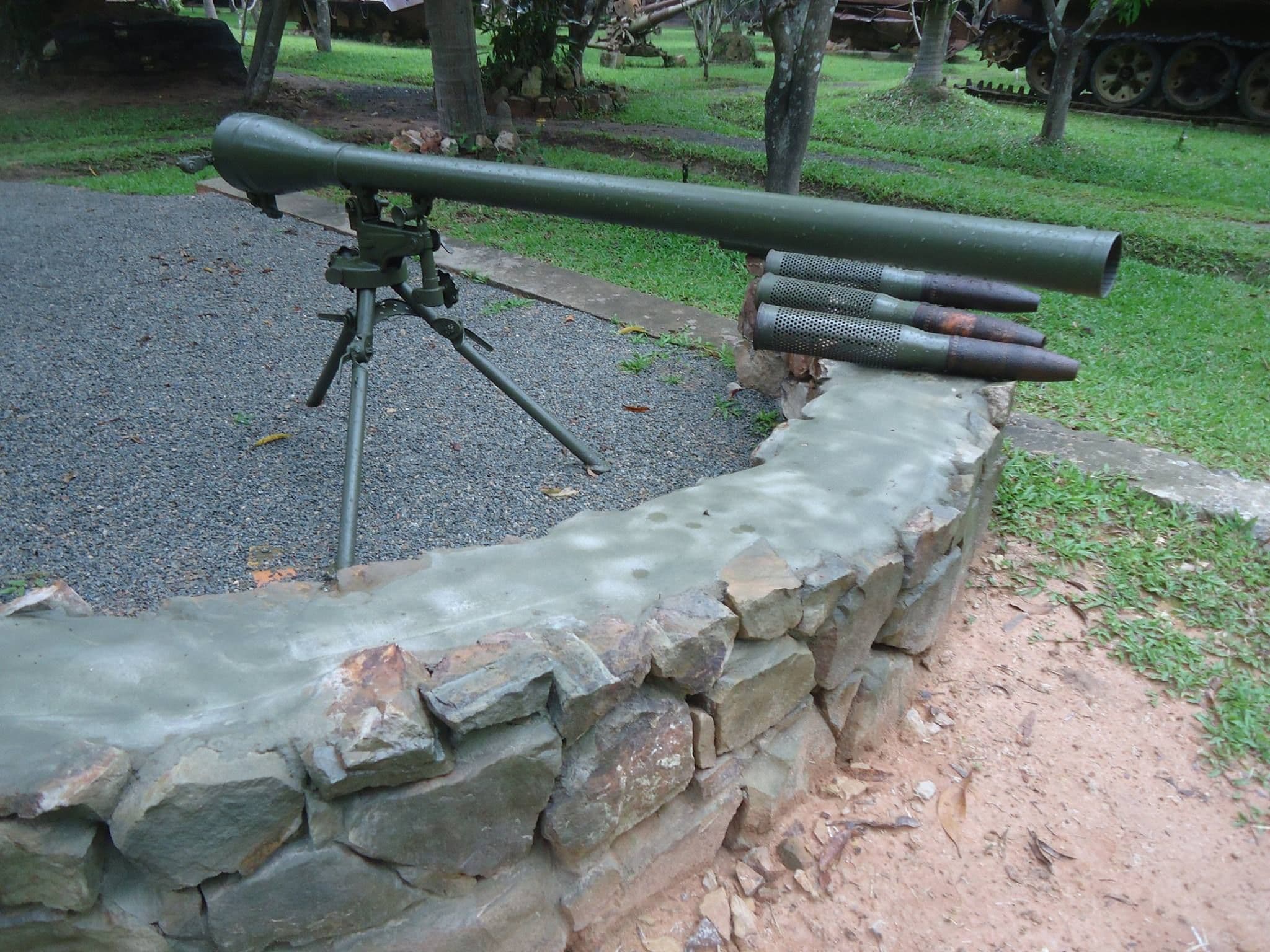 The War Museum Cambodia has given the recoilless rifle (after restoration) a special position in the Siem Reap War Museum (