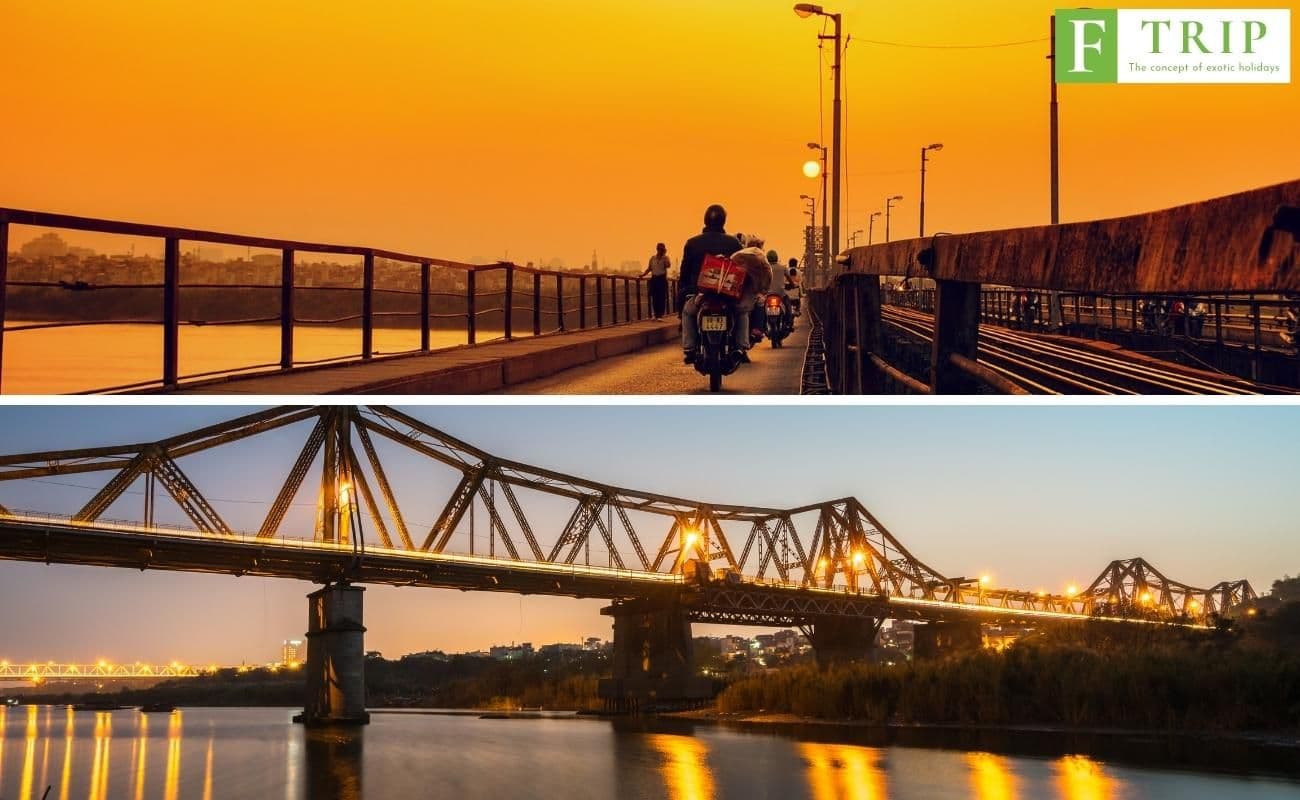 Hoan Kim and Long Bien are two neighborhoods connected by the historic Long Biên Bridge (Source: Internet)