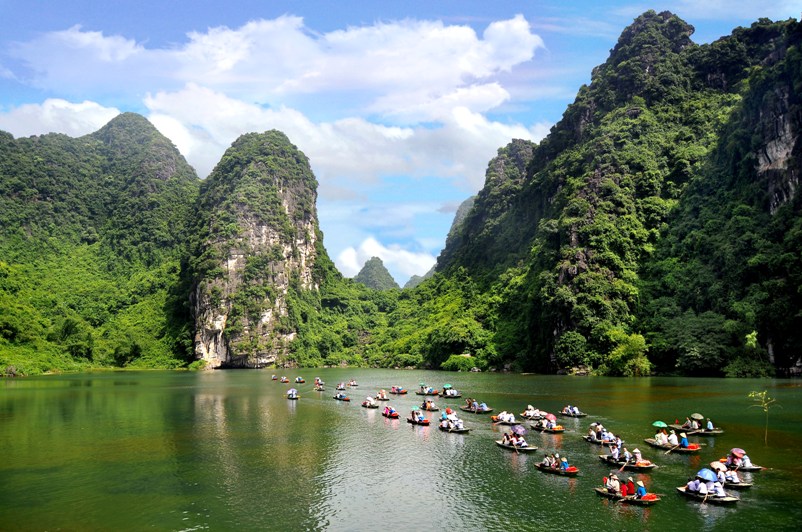 Trang An is an eco-tourism area located in the Trang An World Heritage Complex in Ninh Binh province